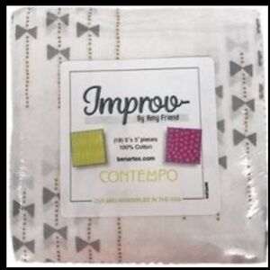 Improv Charm Squares cotton fabric 5” squares